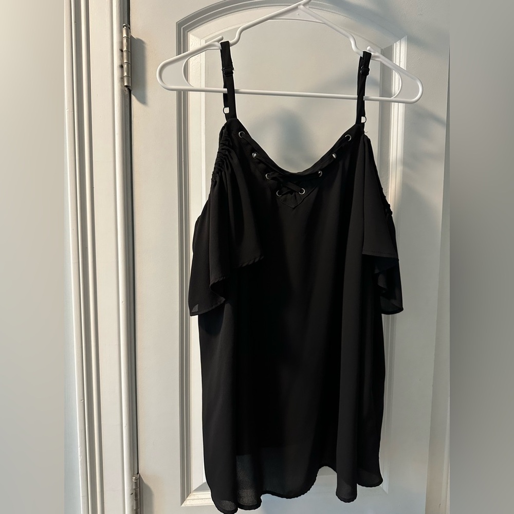 Torrid Black Cold Shoulder Blouse